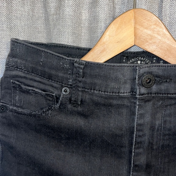Lucky Brand High-Rise Raw Hem Distressed Black Skinny Jeans Size 6 / 28 Women’s - Picture 5 of 9